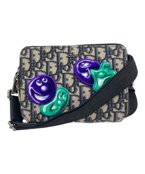 Christian Dior（クリスチャン ディオール）Christian Dior (クリスチャン ディオール) KENNY SCHARF (ケニー・シャーフ) ジャガードショルダーバッグ ブラック×ベージュの古着・服飾アイテム