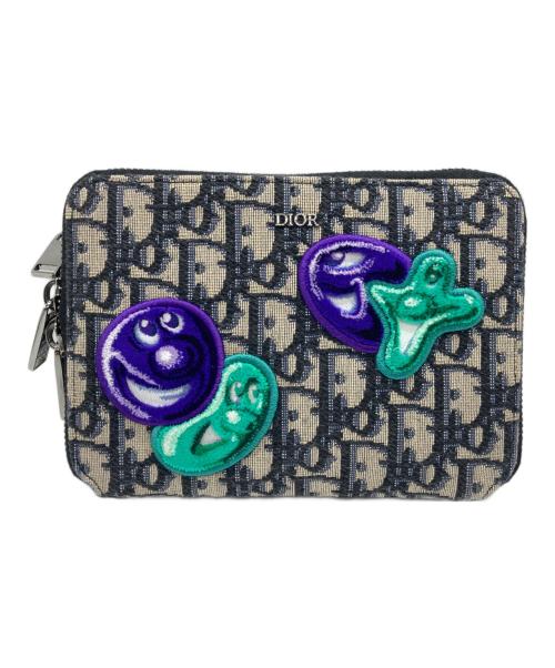 Christian Dior（クリスチャン ディオール）Christian Dior (クリスチャン ディオール) KENNY SCHARF (ケニー・シャーフ) ジャガードショルダーバッグ ブラック×ベージュの古着・服飾アイテム