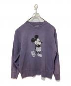 ANCELLMアンセルム）の古着「23AW MICKEY PRINT DAMAGE SWEAT」｜パープル