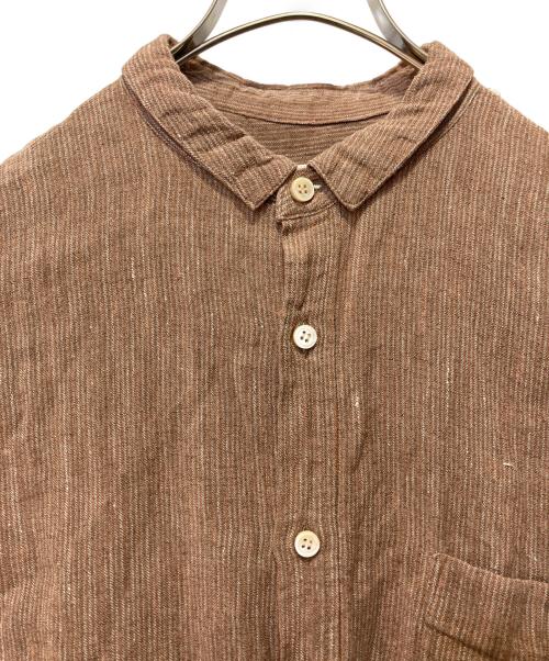 nestrobe confect（ネストローブ コンフェクト）nestrobe confect (ネストローブ コンフェクト) ストライプシャツ ブラウン サイズ:3の古着・服飾アイテム