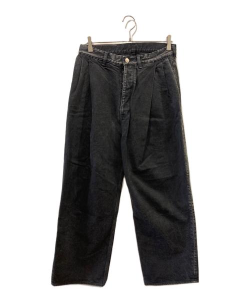 SUBLATIONS（サブレーションズ）SUBLATIONS (サブレーションズ) 2TUCK WIDE DENIM PANTS ブラック サイズ:2の古着・服飾アイテム