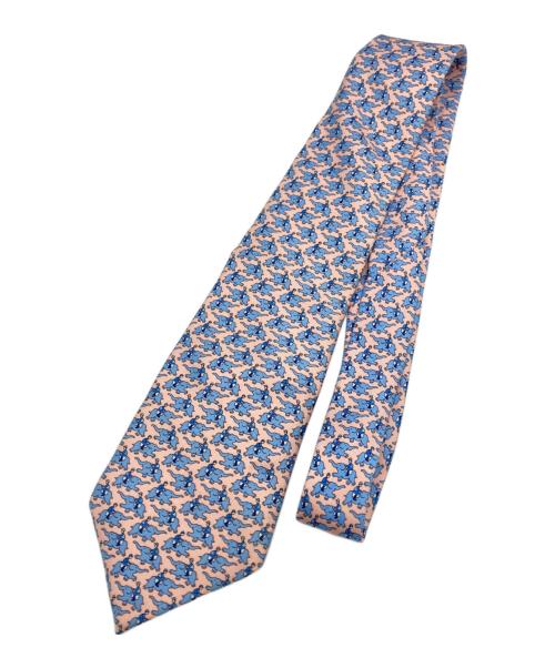 HERMES（エルメス）HERMES (エルメス) シルクネクタイ ピンク サイズ:表記無しの古着・服飾アイテム