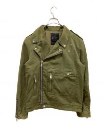 NEIGHBORHOOD（ネイバーフッド）の古着「02ss コットンライダースジャケット」｜オリーブ