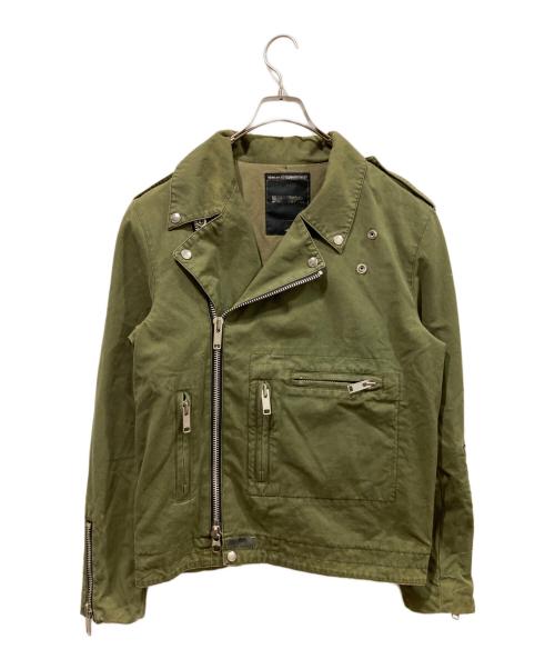 NEIGHBORHOOD（ネイバーフッド）NEIGHBORHOOD (ネイバーフッド) 02ss コットンライダースジャケット オリーブ サイズ:02の古着・服飾アイテム
