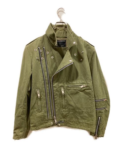 NEIGHBORHOOD（ネイバーフッド）NEIGHBORHOOD (ネイバーフッド) 02ss コットンライダースジャケット オリーブ サイズ:02の古着・服飾アイテム