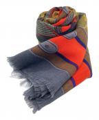 CELINEセリーヌ）の古着「ウール×シルクシアースカーフ」｜グレー×レッド