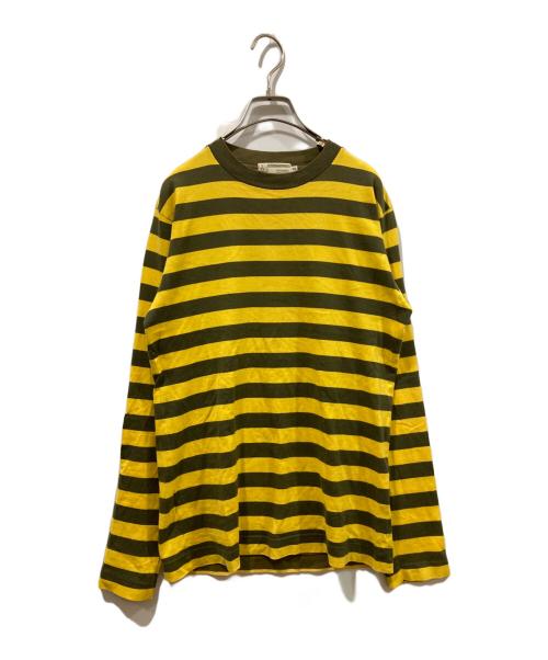 A BATHING APE（ア ベイシング エイプ）A BATHING APE (ア ベイシング エイプ) ボーダーカットソー イエロー×カーキ サイズ:Ｓの古着・服飾アイテム