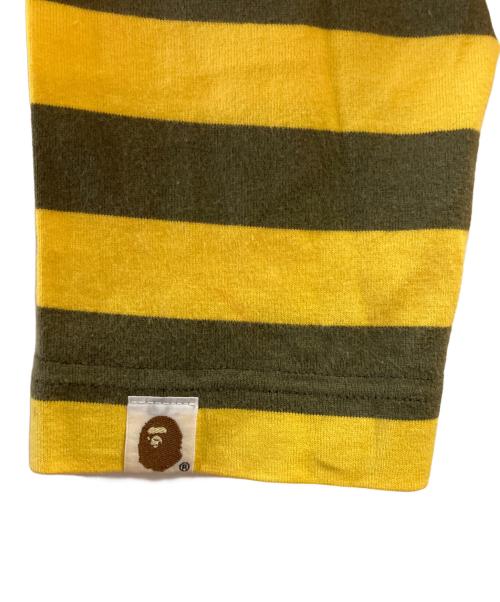 A BATHING APE（ア ベイシング エイプ）A BATHING APE (ア ベイシング エイプ) ボーダーカットソー イエロー×カーキ サイズ:Ｓの古着・服飾アイテム