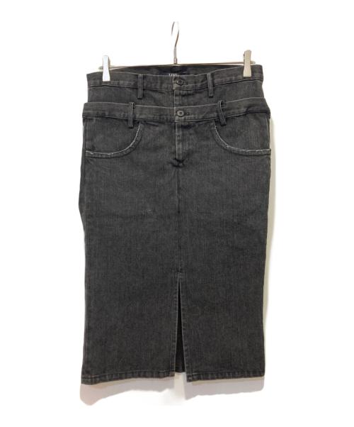 LIMI feu（リミフゥ）LIMI feu (リミフゥ) ダブルウエストデニムスカート ブラック サイズ:Sの古着・服飾アイテム