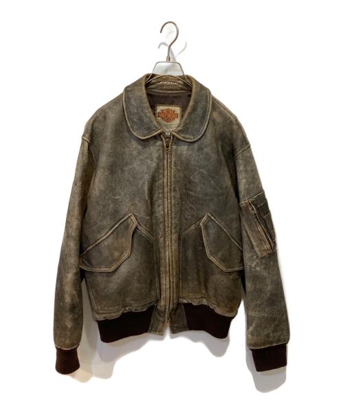 HARLEY-DAVIDSON（ハーレーダビッドソン）HARLEY-DAVIDSON (ハーレーダビッドソン) レザージャケット ブラウン サイズ:40の古着・服飾アイテム