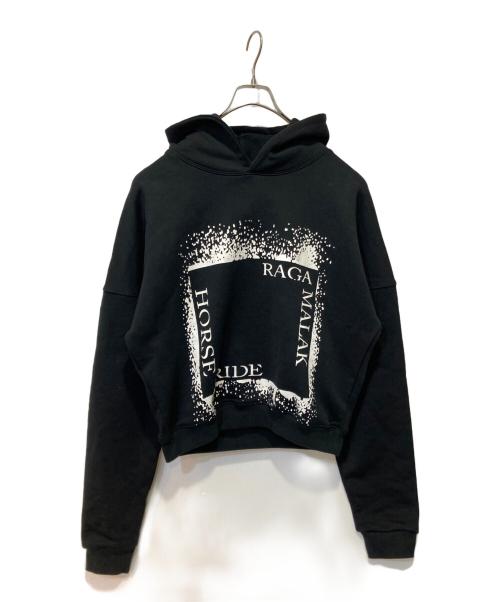 RAGA MALAK（ラーガ マルク）Raga malak (ラーガ マルク) ブラックコットンフーディー ブラック サイズ:XSの古着・服飾アイテム