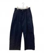 STUDIO NICHOLSONスタジオ ニコルソン）の古着「VOLUME PLEAT PANTS」｜ネイビー