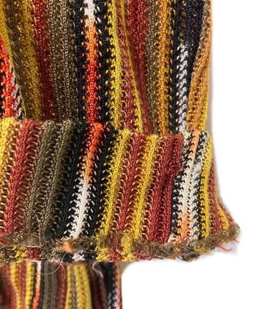 missoni（ミッソーニ）MISSONI (ミッソーニ) ストライプカーディガン イエロー×オレンジ サイズ:表記不明の古着・服飾アイテム