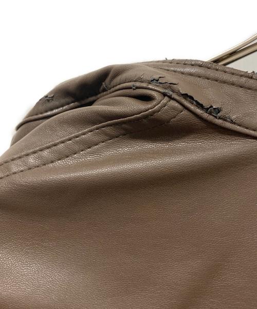 Ameri（アメリ）Ameri (アメリ) EGG GATHER LEATHER JACKET ブラウン サイズ:Freeの古着・服飾アイテム