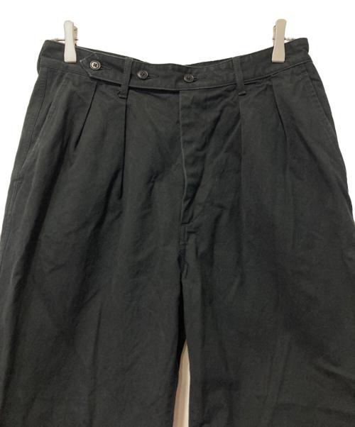 ULTERIOR（アルテリア）ULTERIOR (アルテリア) WASHED BIZEN GABARDINE TUCKED PANTS ブラック サイズ:4の古着・服飾アイテム