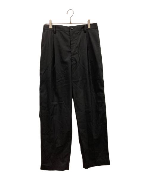 Graphpaper（グラフペーパー）Graphpaper (グラフペーパー) Wooly Cotton Twill Wide Tapered Slacks ブラック サイズ:2の古着・服飾アイテム