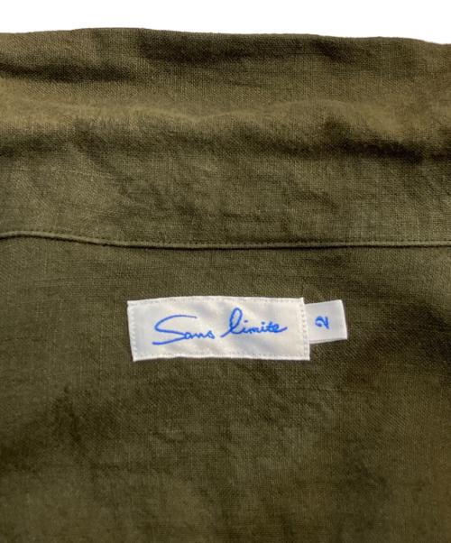 sans limite（サンリミット）Sans limite (サンリミット) オープンカラーシャツ/リネン小開衿半袖 後染め オリーブ サイズ:2の古着・服飾アイテム