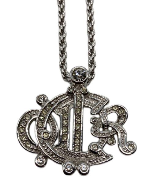 Christian Dior（クリスチャン ディオール）Christian Dior (クリスチャン ディオール) ラインストーンネックレス シルバーの古着・服飾アイテム