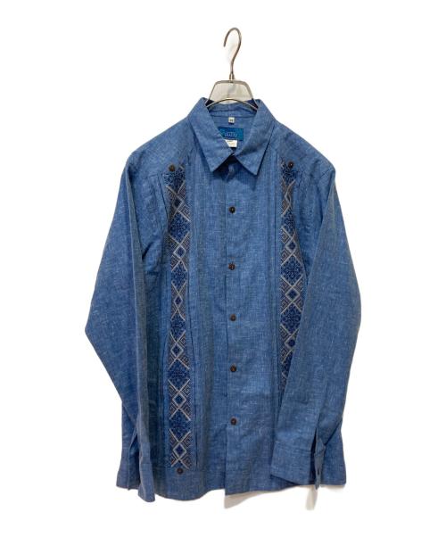 GUAYABERAS GALEZ（－）GUAYABERAS GALEZ (－) 長袖シャツ ブルー サイズ:38の古着・服飾アイテム