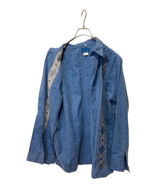 GUAYABERAS GALEZ（－）GUAYABERAS GALEZ (－) 長袖シャツ ブルー サイズ:38の古着・服飾アイテム