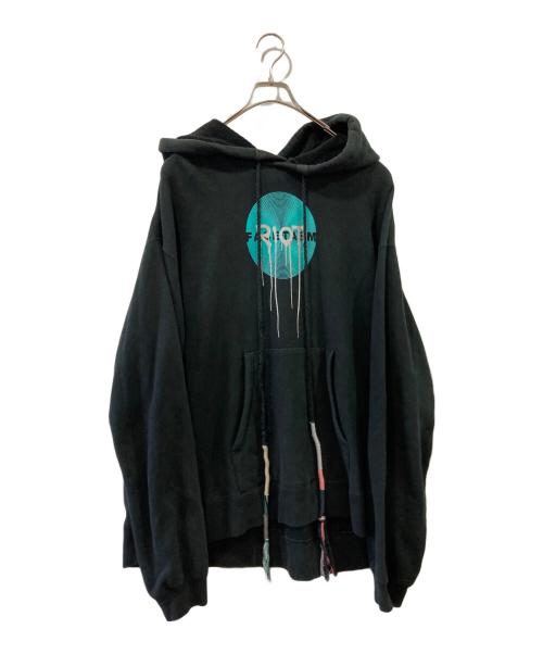 RIOT FACETASM（ライオット ファセッタズム）RIOT FACETASM (ライオット ファセッタズム) プリントパーカー ブラック サイズ:Lの古着・服飾アイテム