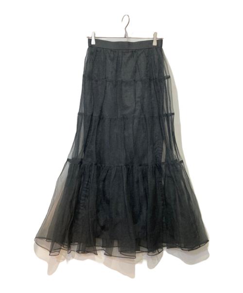 Whim Gazette（ウィムガゼット）Whim Gazette (ウィムガゼット) オーガンジーボリュームスカート ブラック サイズ:Fの古着・服飾アイテム