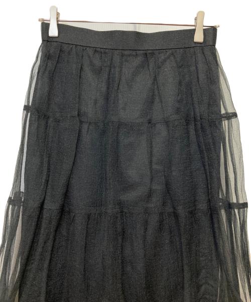 Whim Gazette（ウィムガゼット）Whim Gazette (ウィムガゼット) オーガンジーボリュームスカート ブラック サイズ:Fの古着・服飾アイテム