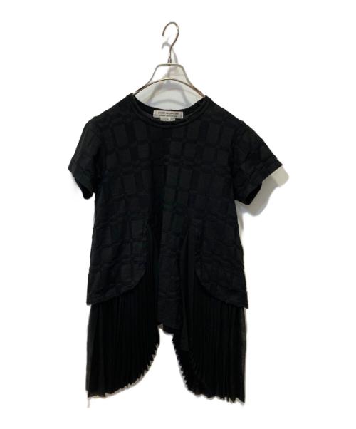 COMME des GARCONS（コムデギャルソン）COMME des GARCONS (コムデギャルソン) チェックジャガードサイドプリーツシフォン ブラック サイズ:XSの古着・服飾アイテム