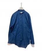 im productアイムプロダクト）の古着「ノーカラーシャツ」｜ネイビー