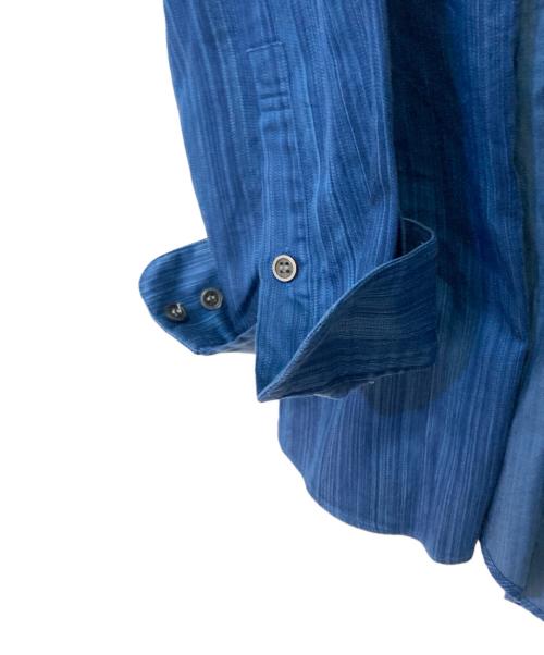 im product（アイムプロダクト）im product (アイムプロダクト) ノーカラーシャツ ネイビー サイズ:Ｌの古着・服飾アイテム