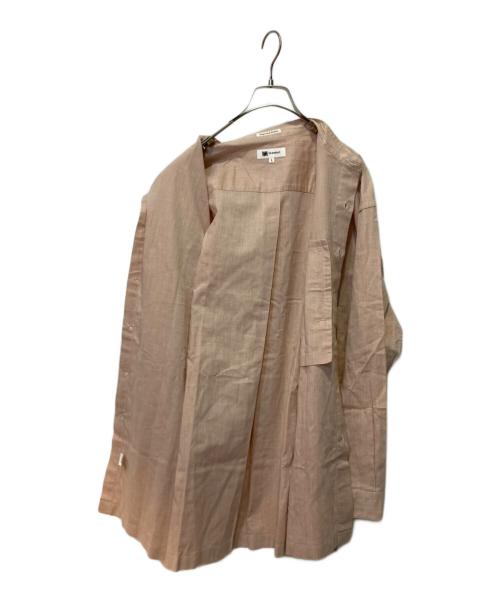 im product（アイムプロダクト）im product (アイムプロダクト) ノーカラーシャツ ピンク サイズ:Ｌの古着・服飾アイテム