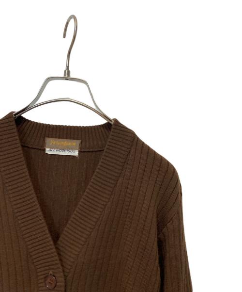 Yves Saint Laurent（イヴサンローラン）Yves Saint Laurent (イヴサンローラン) ウールカーディガン ブラウン サイズ:表記なしの古着・服飾アイテム