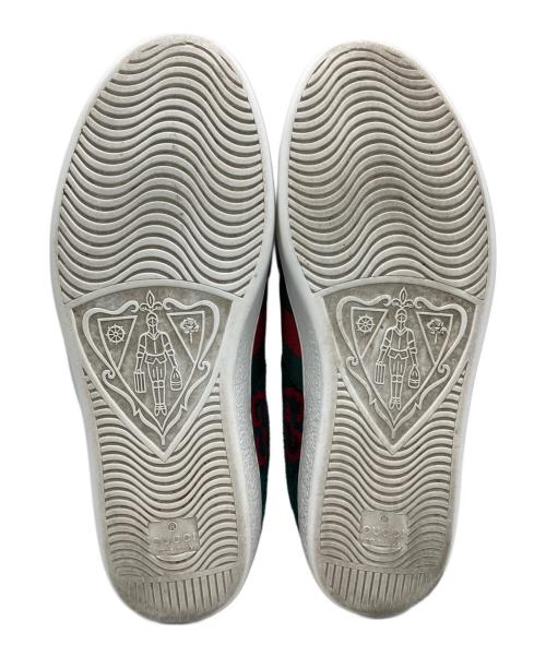 GUCCI（グッチ）GUCCI (グッチ) ローカットスニーカー ホワイト×グリーン サイズ:7の古着・服飾アイテム