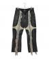 THUG CLUB（サグ クラブ）の古着「Mohican Leather Denim Pants」｜ブラック×ホワイト