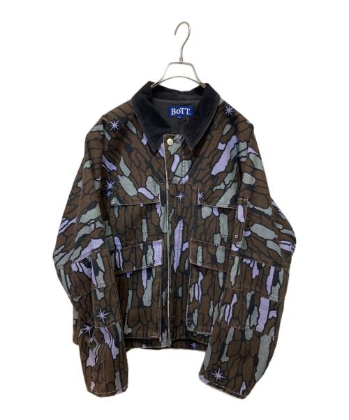 BoTT（ボット）BoTT (ボット) Canvas Work Jacket ブラウン×パープル サイズ:Ｌの古着・服飾アイテム