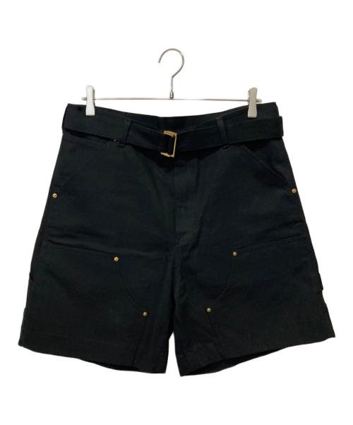 sacai（サカイ）sacai (サカイ) CarHartt (カーハート) 24ss ダブルニーダックショーツ ブラック サイズ:3の古着・服飾アイテム