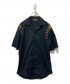 DSQUARED2ディースクエアード）の古着「レオパード切替シャツ」｜ブラック×ブラウン