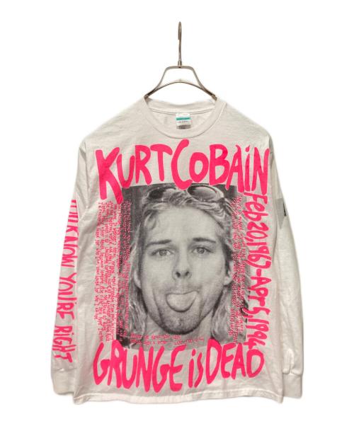 SICARIO CARTEL（シカリオ カルテル）SICARIO CARTEL (シカリオ カルテル) ロングスリーブカットソー ホワイト×ピンク サイズ:Ｍの古着・服飾アイテム