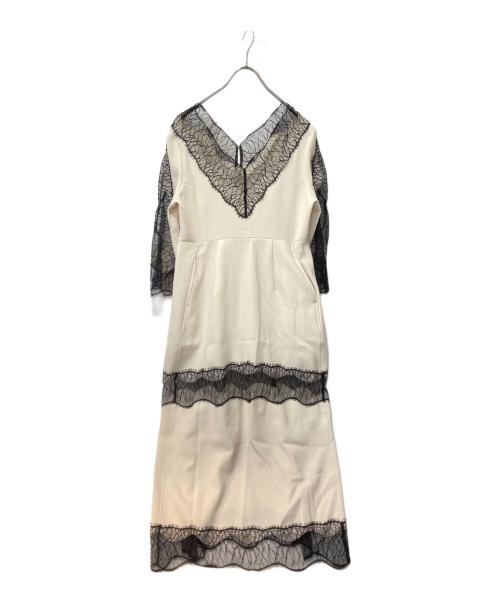 styling/（スタイリング）styling/ (スタイリング) リバーレースパフスリーブワンピース ホワイトの古着・服飾アイテム