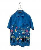 Star OF HOLLYWOODスターオブハリウッド）の古着「DOBBY COTTON S/S Open Shirt」｜ネイビー
