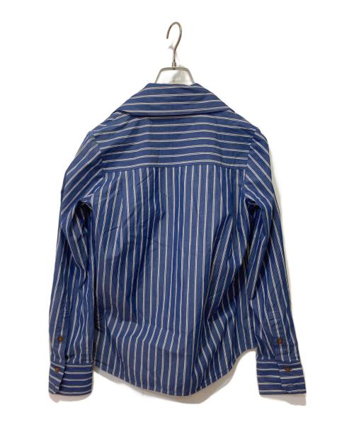 Vivienne Westwood RED LABEL（ヴィヴィアンウエストウッドレッドレーベル）Vivienne Westwood RED LABEL (ヴィヴィアンウエストウッドレッドレーベル) ボウタイリボンシャツ ブルー サイズ:Ｍの古着・服飾アイテム