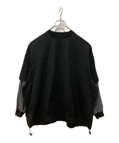 is-ness（イズネス）is-ness (イズネス) BALLOON LAYERED LONG SLEEVE T SHIRT ブラック サイズ:Ｌの古着・服飾アイテム