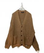 DSQUARED2ディースクエアード）の古着「ローゲージアルパカウールナイロンオーバーサイズドクラッシュニットカーディガン」｜ブラウン