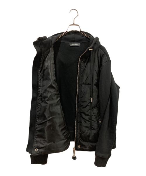 DIESEL（ディーゼル）DIESEL (ディーゼル) 切替ジップパーカー ブラック サイズ:Lの古着・服飾アイテム