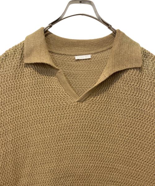 Blanc YM（ブランワイエム）blanc YM (ブランワイエム) Skipper Knit Shirt ベージュ サイズ:Ｍの古着・服飾アイテム
