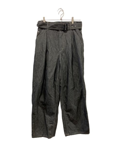 THE RERACS（ザ リラクス）THE RERACS (ザ リラクス) THE BELTED WIDE DENIM グレー サイズ:46の古着・服飾アイテム