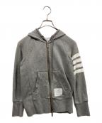 Thom Browneトムブラウン）の古着「4bar ジップパーカー」｜グレー