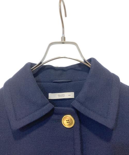 PRADA（プラダ）PRADA (プラダ) TWILL DOPPIO BI  コート ネイビー サイズ:SIZE44 未使用品の古着・服飾アイテム