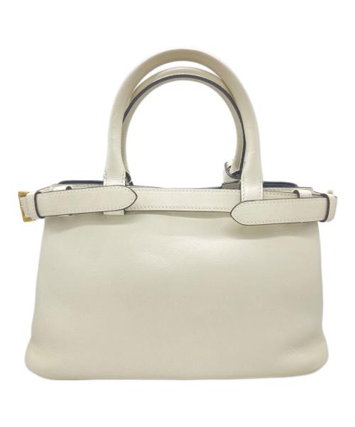 PRADA（プラダ）PRADA (プラダ) バックルダブルベルトハンドバッグ ホワイトの古着・服飾アイテム