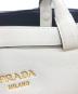 中古・古着 PRADA (プラダ) バックルダブルベルトハンドバッグ ホワイト：223000円